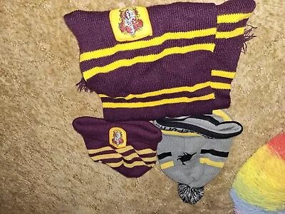 Buy Harry Potter Hufflepuff Pom Beanie, Gryffindor Hat And Scarf • 14.21£
