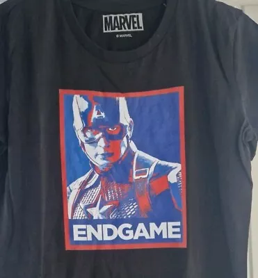 Buy Official Marvel Captain America Black Tshirt Size Small Avengers Endgame • 9.99£