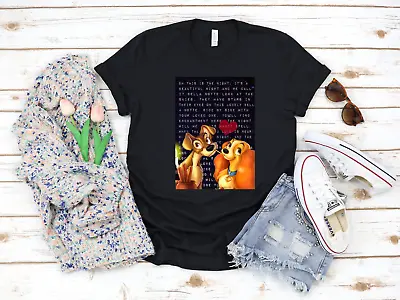 Buy Lady And The Tramp Cartoon Characters 3/4 Short Sleeve Woman T Shirt T109 • 9.92£