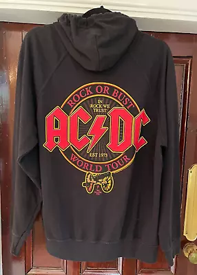 Buy AC/DC Rock Or Bust Hoodie Men's Large Official World Tour Merchandise Excellent • 25£