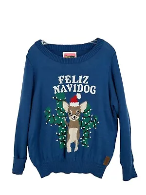 Buy Tipsy Elves Sweater Large Feliz Navidog XL Christmas Humor Funny • 16.40£