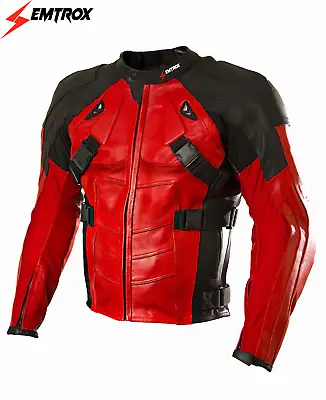 Buy Ryan Reynolds Deadpool Red Leather Jacket: Marvel Hero Costume For Stylish Fans • 196.98£