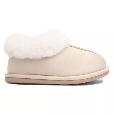 Buy Krush Womens Slippers Nude Adults Ladies Full On Faux Fur Fur Ankle SIZE • 12.99£