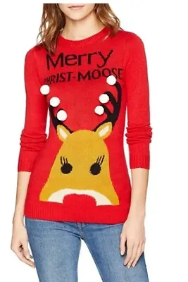 Buy The Christmas Workshop 'Merry Christ-moose' Jumper Red S • 7£