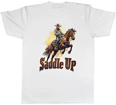 Buy Cowboy Horse Mens T-Shirt Wild West Saddle Up Tee Gift • 9.99£