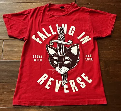 Buy Falling In Reverse Stuck With Bad Luck Women's XS Red Rock Band Tour T Shirt • 25.33£