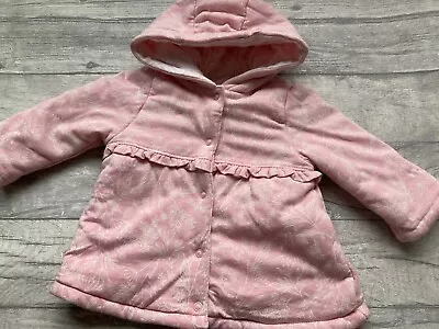 Buy Baby Girls Clothing 0-3 Months Reversible Hooded Jacket Floral Print Cute!! • 4.25£