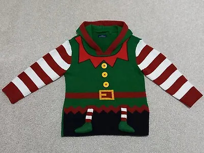 Buy Boy's Next Hooded Christmas Elf Jumper Age 2-3 Years • 5£