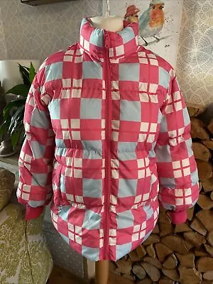 Buy Pink Check Puffer Coat Jacket Size 16 Liquorish Padded • 17.99£