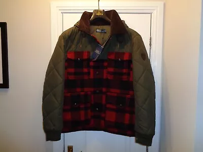 Buy New Polo Ralph Lauren Plaid Hybrid Outdoor Red Black Green Jacket Quilted Large • 229.99£