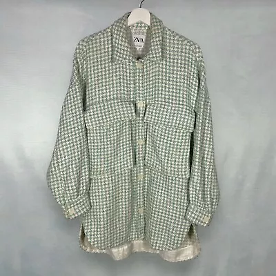 Buy Zara Check Woven Cotton Blend Shacket Shirt Jacket Oversized Womens XS-S • 11.99£