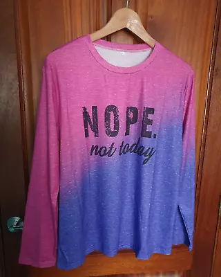 Buy Purple/pink Tee Shirt With Slogan NOPE NOT TODAY • 7£