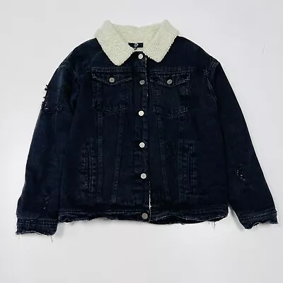 Buy Ladies Sherpa Denim Jacket - Small • 40£