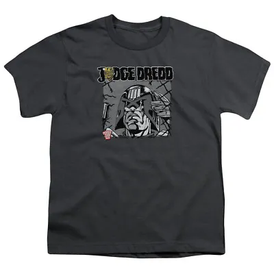 Buy Judge Dredd Fenced Kids Youth T Shirt Licensed Comic Book IDW Tee Charcoal • 14.05£