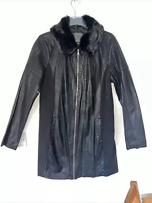 Buy Ci Sono Faux Leather Jacket With Detachable ￼Faux Fur Black Size Xl  Perfect • 12.99£