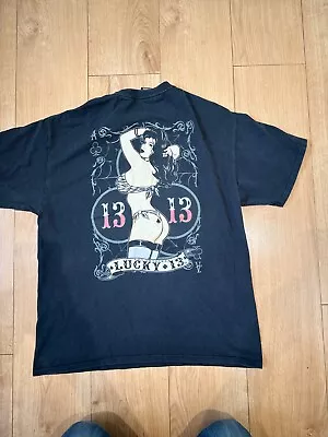 Buy Lucky 13 Original Unusual Short Sleeve T-Shirt USA  Size L • 4.99£