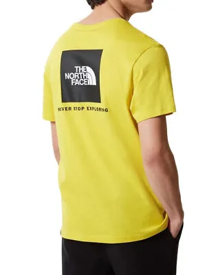 Buy BNWT The North Face T-Shirt Blackbox Acid Yellow Black NF0A2TX27601 100% Cotton • 17.99£