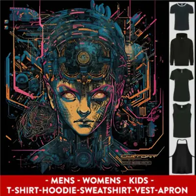 Buy Futuristic Cyberpunk Girl Crypto Alien, Mens Womens Kids Unisex • 9.99£