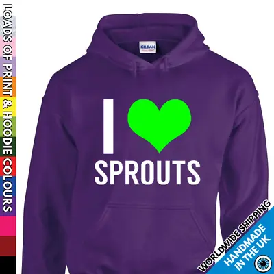 Buy Adults I Love Sprouts Hoodie - Christmas Funny Mens & Ladies Brussel Hooded Xmas • 17.99£