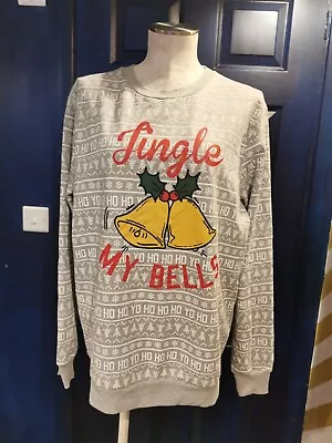 Buy Mens Xmas Sweatshirt XL Grey Fairisle  Jingle My Bells  Funny Christmas Jumper  • 9.99£