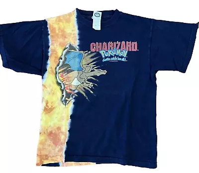 Buy Vintage Charizard Pokemon T Shirt Youth Large L 2000 Nintendo Boys Tee Flame • 46.97£