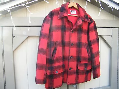 Buy Vintage Skagway Red/Black Plaid Wool Hunting Coat Jacket Size M (?) • 75.59£