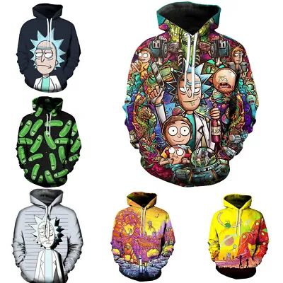 Buy Rick And Morty Hoodie 3D Print Pullover Sweatshirt Zipper Hooded Casual Jacket • 23.99£