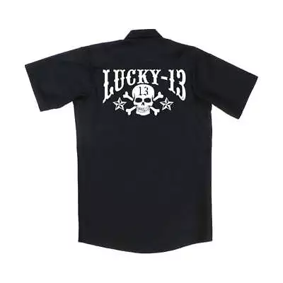Buy Lucky 13 Skull Stars Moto Motorcycle Motorbike Workshirt Black • 53.99£
