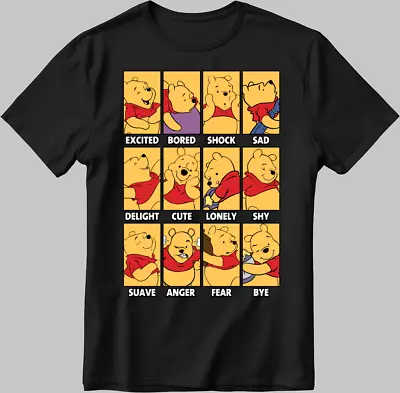 Buy Winnie The Pooh  Disney Moods Short Sleeve W/B Men / Women T Shirt C550 • 10£