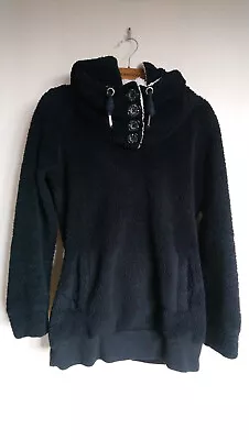 Buy Sublevel Large Black Teddy Fleece Big Necked Black And White Hoodie • 10£