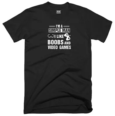 Buy Boobs & Video Games T Shirt Casualwear Funny Quote Joke Gaming Gamer Gift Top • 10.99£