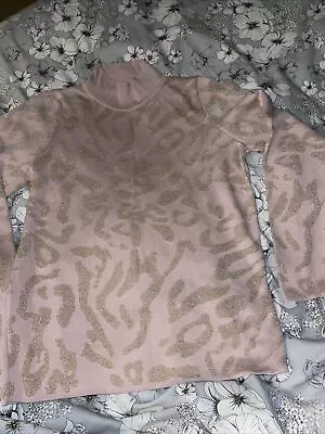 Buy Gorgeous Next Womens Pink/gold Sparkly Occasion Jumper Size Medium (Xmas) • 4.99£
