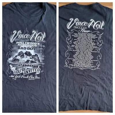 Buy Vince Neil 2018 T Shirt Official Merch World Tour Backprint Motley Crue 2XL XXL  • 39.99£