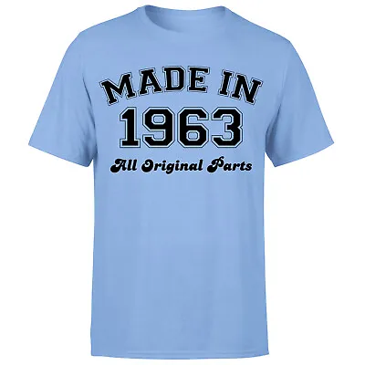 Buy Made In 1963 All Original Parts T-Shirt 59th Birthday Mens Gift Ideas • 13.49£