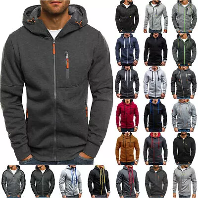 Buy Men Hoodie Zip Up Jacket Coat Sweatshirt Casual Winter Work Wear Clothes Blouse☆ • 19.15£