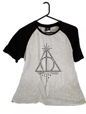 Buy Harry Potter Deathly Hallows Mens T-Shirt Grey And Black Size L • 18.60£