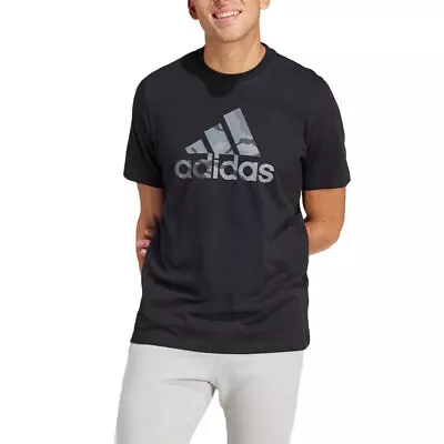 Buy Adidas IR5828 Mens Camo T Shirts Badge Of Sports Graphic Crew Neck T Shirt Black • 18.99£