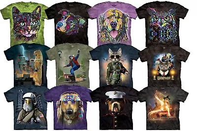 Buy MANIMALS & RUSSO PSYCHEDELIC The Mountain T Shirt Cat Dog Owl Comedy Unisex • 24.99£