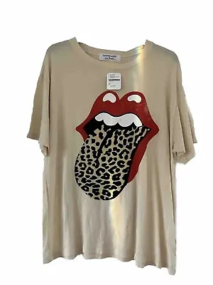 Buy Rolling Stones  Logo  Tongue T Shirt By Daydreamer For Free People New With Tag • 33.99£