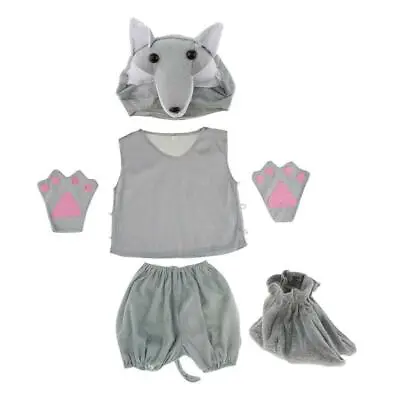 Buy Cute Gray Wolf Costume Cartoon Animal Pajamas Pajamas Kids Play Costume Set • 13.69£