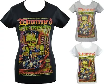 Buy The Damned Womens PUNK T-Shirt Frankenstein Lowbrow Monster 77 Gig Poster Horror • 18.50£