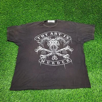 Buy Australian Deathcore Band Shirt Womens XL-Short 25x27 Faded Black Thy-Art Metal • 20.46£