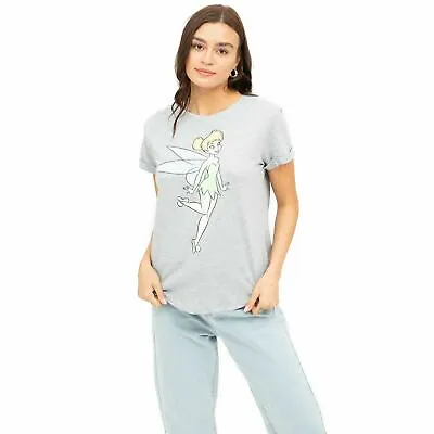 Buy Official Disney Ladies Fashion T-Shirt Tinkerbell Sketch Grey Heather S - XL • 13.99£