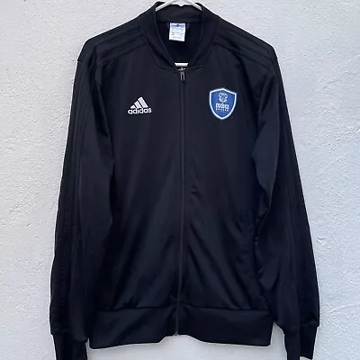 Buy Adidas Track Jacket Mens Medium Black On Black Soccer Sports Athletic Full Zip • 16.99£