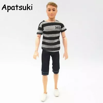 Buy Fashion Casual Wear Clothes For Ken Boy Doll Zebra Striped T-Shirt + Shorts 1/6 • 3.58£