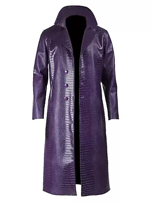 Buy Suicide Squad Joker Crocodile Jared Leto Purple Halloween Carnival Trench Coat • 139.99£