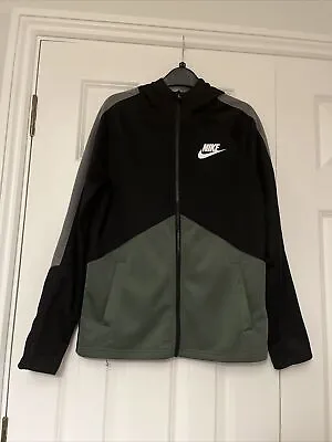 Buy Nike Tech Fleece Full Zip Hoodie Size Kids XL Black And Green • 39£