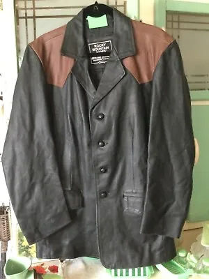 Buy Vintage Leatherback/ Brown Western  Jacket,Rocky Mountain Rockabilly.MFG (5) • 125£