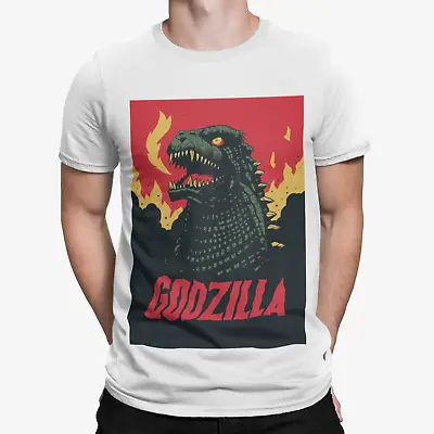 Buy Godzilla Fire T-shirt - Movie Poster 80s Japanese Cool Movie Film Retro Gift Tv • 7.19£