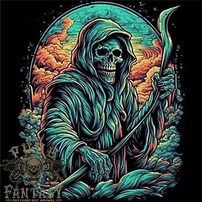 Buy The Grim Reaper Skull Mens Cotton T-Shirt Tee Top • 10.99£